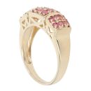 9ct Yellow Gold Pink Topaz Cluster Ring