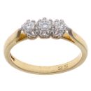 18ct Yellow Gold 0.25ct Brilliant Cut Diamond Trilogy Ring