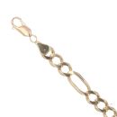 9ct Yellow Gold Figaro Bracelet 9"