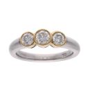 18ct White And Yellow Gold 0.80ct Diamond Trilogy ring