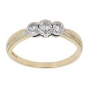 18ct Yellow Gold 0.33ct Diamond Trilogy Ring
