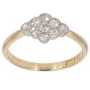 14ct Yellow Gold 0.35ct Brilliant Cut Diamond Cluster Ring