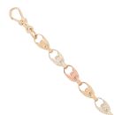 9ct Yellow, White And Rose Gold Tulip Bracelet 9"