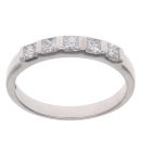18ct White Gold 0.50ct Princess Cut Diamond Five Stone Ring