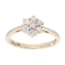 9ct Yellow Gold 0.25ct Diamond Cluster Ring