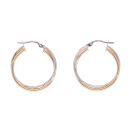 9ct Yellow And White Gold Hoop Earrings