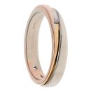 18ct Yellow and White Gold 0.05ct Diamond Wedding Band 4mm