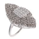 9ct White Gold 1.75ct Diamond Cluster Ring