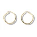9ct Yellow Gold Wave Creole Earrings
