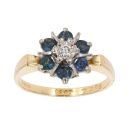 18ct Yellow Gold 0.10ct Diamond And Sapphire Ring
