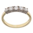 18ct Yellow Gold 0.50ct Brilliant Cut Five Stone Diamond Ring