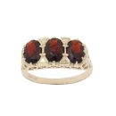 9ct Yellow Gold Three Stone Garnet Ring