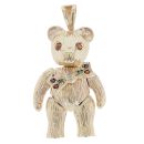 9ct Yellow Gold Multi Gemstone Teddy Bear Pendant