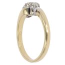 18ct Yellow Gold 0.25ct Brilliant Cut Diamond Trilogy Twist Ring