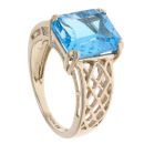 9ct Yellow Gold Blue Topaz Single Stone Ring