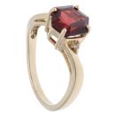 9ct Yellow Gold Garnet And Cubic Zirconia Ring