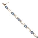 9ct Yellow Gold Blue Topaz Bracelet 7.5"