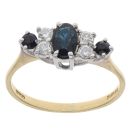 18ct Yellow Gold 0.20ct Diamond And Sapphire Cluster Ring
