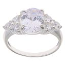 Silver Cubic Zirconia Stone Set Ring by Icesia