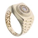 14ct Yellow Gold Cubic Zirconia Signet Ring
