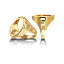 9ct Yellow Gold Octagonal ID Half Sovereign Ring Mount