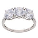 9ct White Gold Cubic Zirconia Three Stone Ring