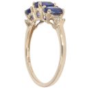 9ct Yellow Gold 0.05ct Diamond And Created Sapphire Ring