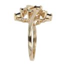 9ct Yellow Gold 0.05ct Diamond And Sapphire Cluster Ring