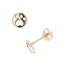 9ct Yellow Gold Pawprint Stud Earrings