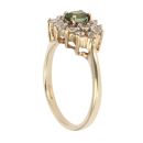 9ct Yellow Gold Andalusite And Cubic Zirconia Cluster Ring