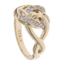 9ct Yellow Gold 0.15ct Diamond Heart Crossover Ring