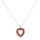 9ct Yellow Gold Garnet Heart Pendant and Chain 20"