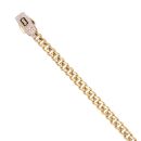 14ct Yellow Gold Monaco Classic Pave Lock Curb Bracelet 7"