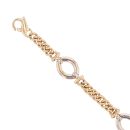 9ct Yellow And White Gold Fancy Curb Bracelet 7.5"