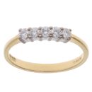 18ct Yellow Gold 0.33ct Brilliant Cut Diamond Five Stone Ring