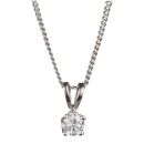 9ct White Gold 0.33ct Diamond Pendant & Chain