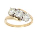 18ct Yellow Gold 1.60ct Brilliant Cut Diamond Trilogy Ring