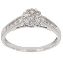 9ct White Gold 0.50ct Brilliant Cut Diamond Cluster Ring