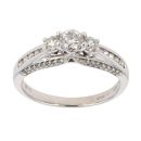 9ct White Gold 0.65ct Diamond Trilogy Ring