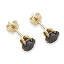 9ct yellow gold 5mm black CZ stud Earrings