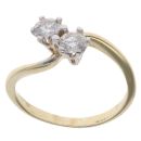 18ct Yellow Gold 0.55ct Brilliant Cut Diamond Two Stone Twist Ring