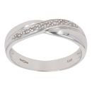 9ct White Gold 0.10ct Diamond Crossover Ring