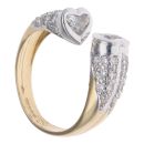 18ct Yellow And White Gold 1.15ct Brilliant And Heart Cut Diamond Fancy Ring