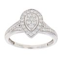 9ct White Gold 0.45ct Brilliant Cut Diamond Cluster Ring