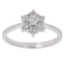 9ct White Gold 0.50ct Diamond Daisy Cluster Ring