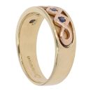 18ct Yellow Gold 0.03ct Diamond And Sapphire Queen Elizabeth Clogau Ring
