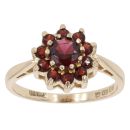 9ct Yellow Gold Garnet Cluster Ring