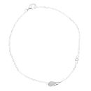 Silver Cubic Zirconia Angel Wing Bracelet 7"