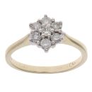 9ct Yellow Gold 0.50ct Brilliant Cut Diamond Cluster Ring