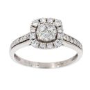 9ct White Gold 0.50ct Diamond Cluster Ring